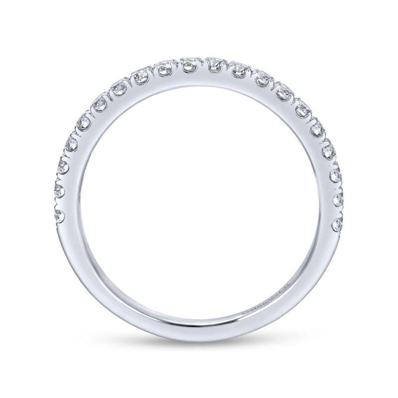 Gabriel & Co. 14k White Gold Contemporary Diamond Wedding Band - Image 2