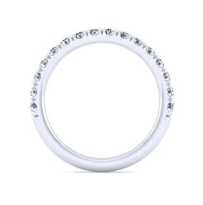 Gabriel & Co. 14k White Gold Contemporary Diamond Wedding Band - Image 2