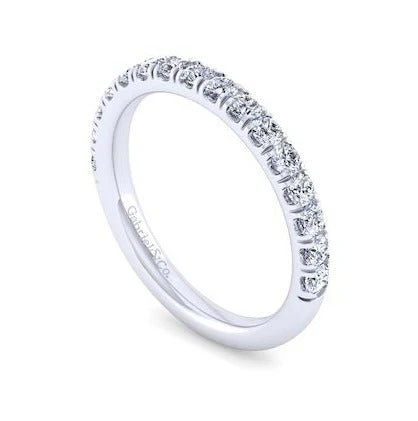 Gabriel & Co. 14k White Gold Contemporary Diamond Wedding Band - Image 3