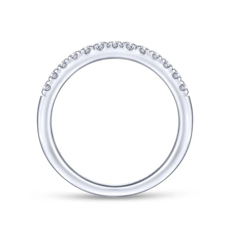 Gabriel & Co. 14k White Gold Contemporary Diamond Wedding Band - Image 2