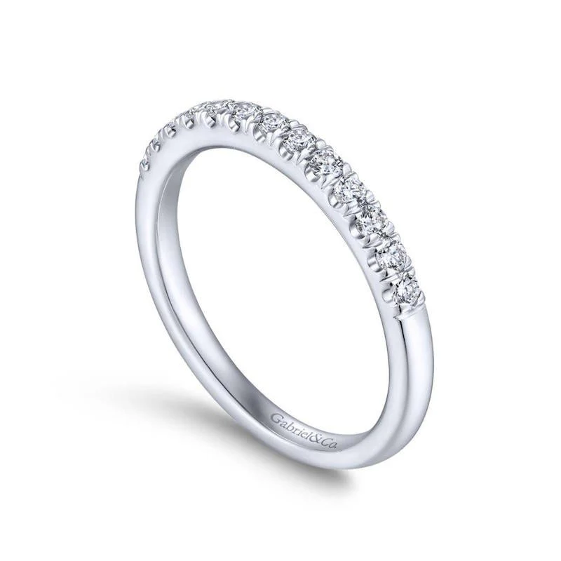 Gabriel & Co. 14k White Gold Contemporary Diamond Wedding Band - Image 3