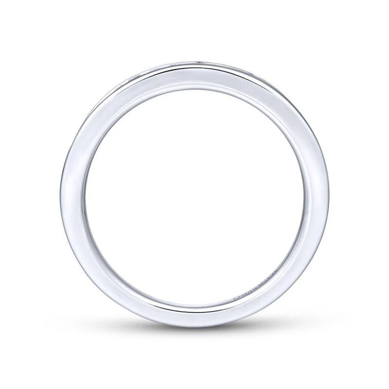 Gabriel & Co. 14k White Gold Contemporary Diamond Wedding Band - Image 2