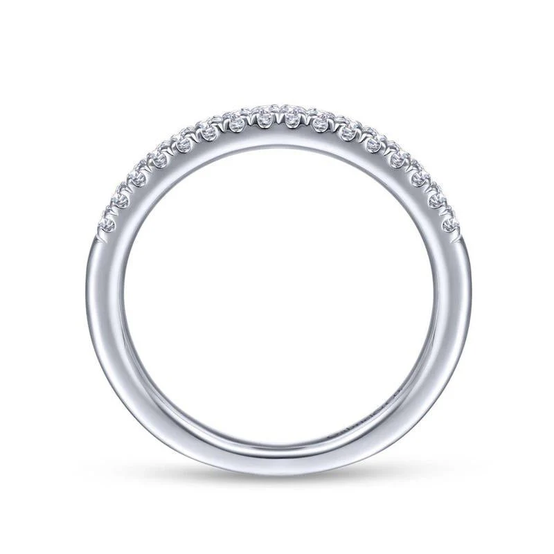 Gabriel & Co. 14k White Gold Contemporary Diamond Wedding Band - Image 2