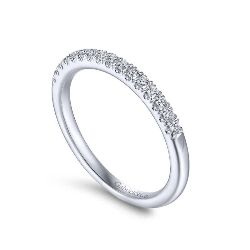 Gabriel & Co. 14k White Gold Contemporary Diamond Wedding Band - Image 3
