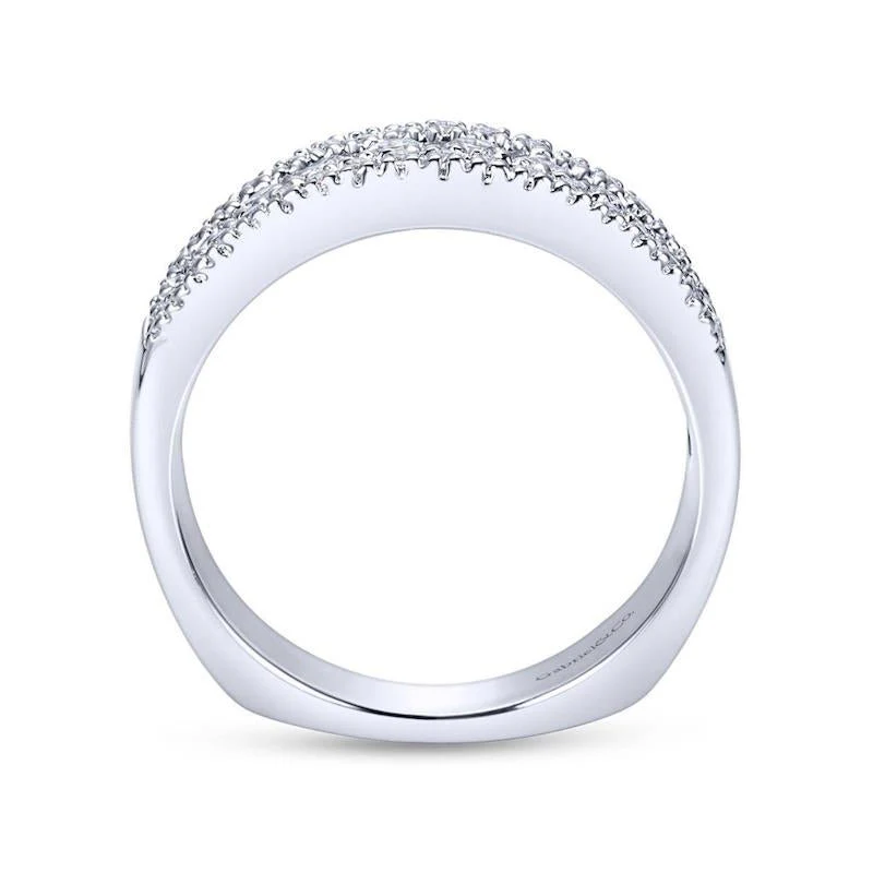 Gabriel & Co. 14k White Gold Contemporary Diamond Wedding Band - Image 2
