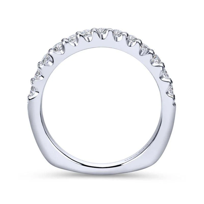 Gabriel & Co. 14k White Gold Contemporary Diamond Wedding Band - Image 2