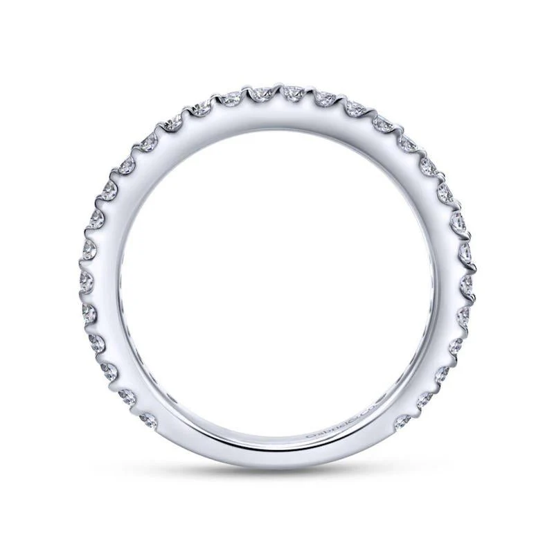 Gabriel & Co. 14k White Gold Contemporary Diamond Wedding Band - Image 2
