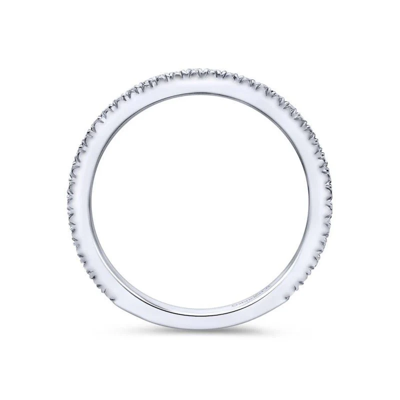 Gabriel & Co. 14k White Gold Contemporary Diamond Wedding Band - Image 2