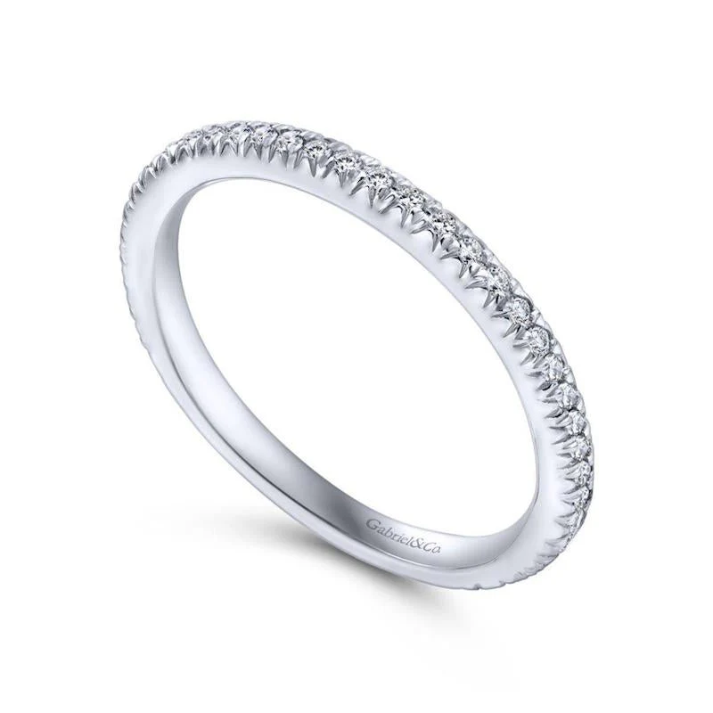 Gabriel & Co. 14k White Gold Contemporary Diamond Wedding Band - Image 3