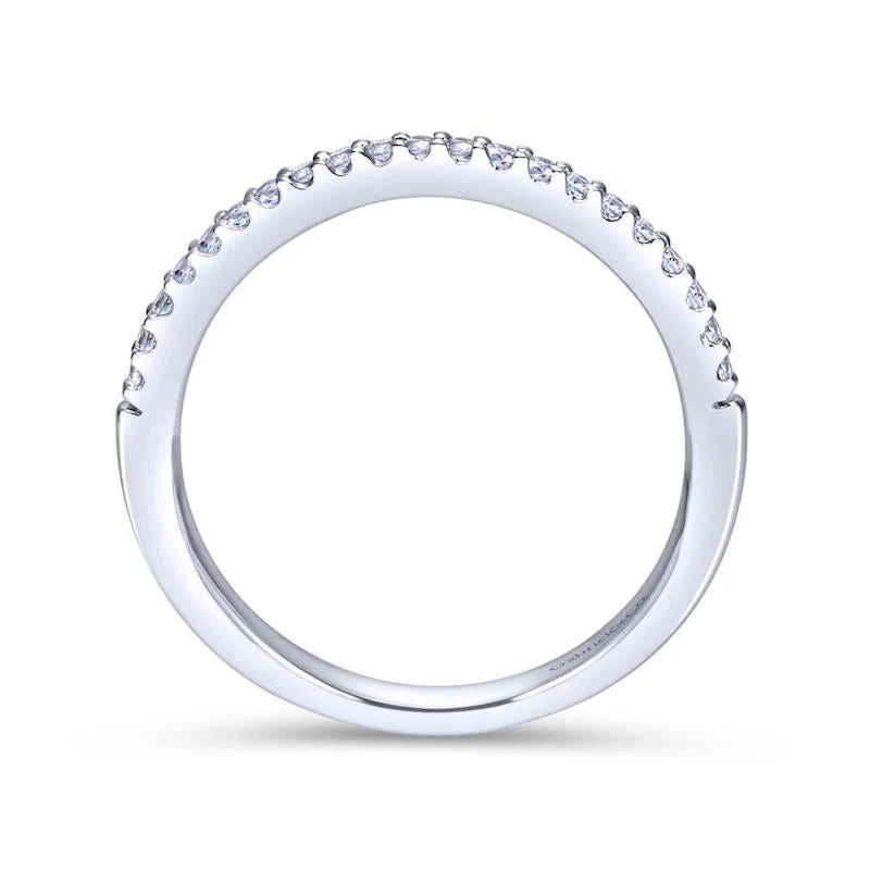 Gabriel & Co. 14k White Gold Contemporary Diamond Wedding Band - Image 2