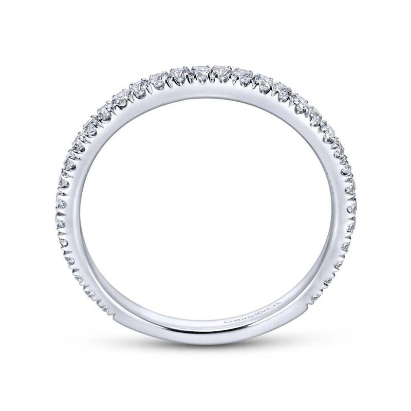 Gabriel & Co. 14k White Gold Contemporary Diamond Wedding Band - Image 2