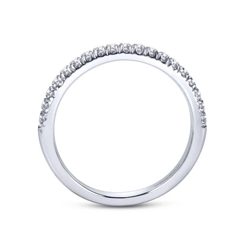 Gabriel & Co. 14k White Gold Contemporary Diamond Wedding Band - Image 2