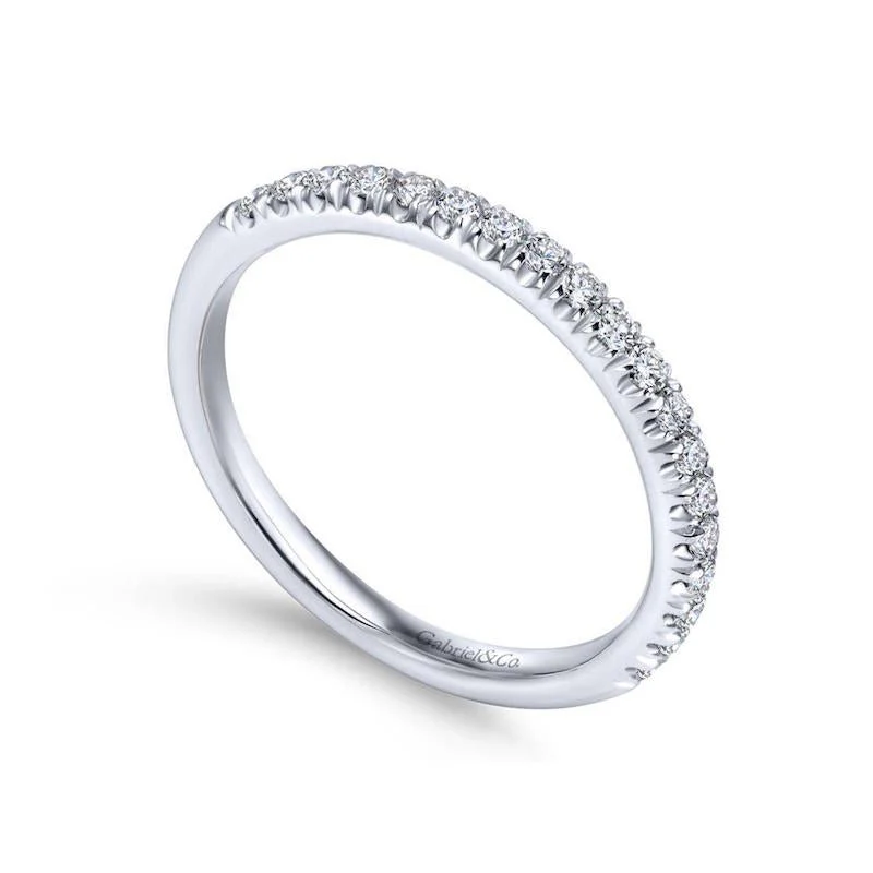 Gabriel & Co. 14k White Gold Contemporary Diamond Wedding Band - Image 3