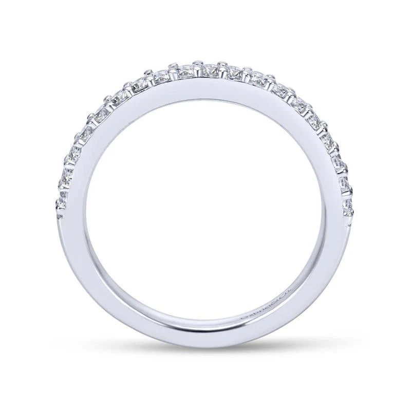 Gabriel & Co. 14k White Gold Contemporary Diamond Wedding Band - Image 2