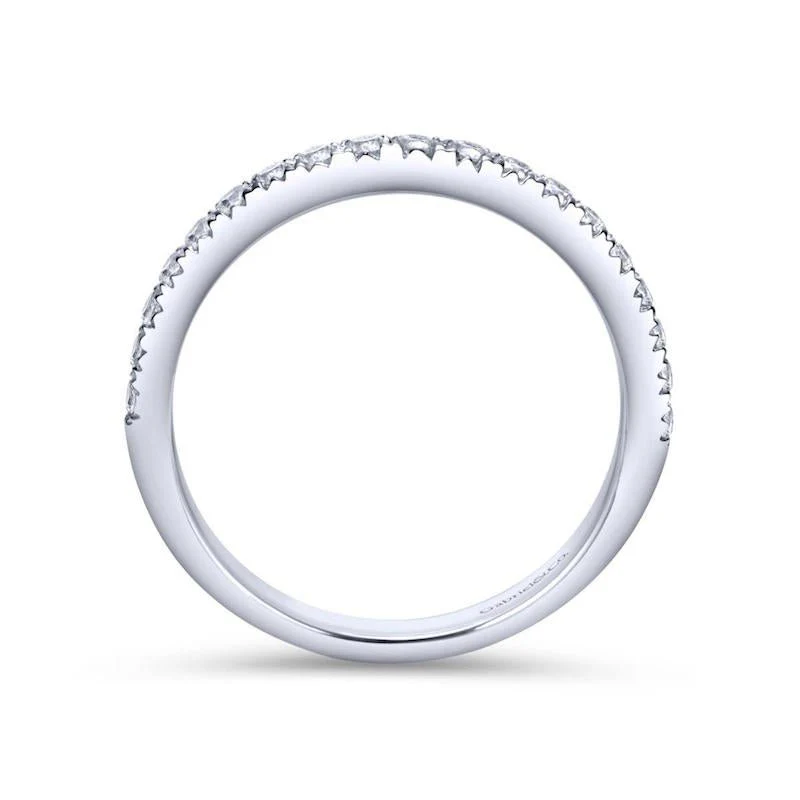 Gabriel & Co. 14k White Gold Contemporary Diamond Wedding Band - Image 2