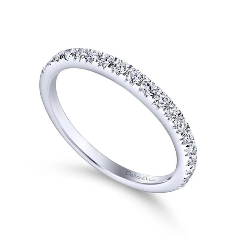 Gabriel & Co. 14k White Gold Contemporary Diamond Wedding Band - Image 3