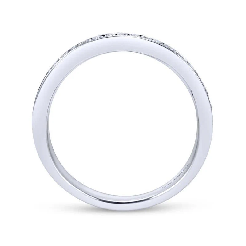 Gabriel & Co. 14k White Gold Contemporary Diamond Wedding Band - Image 2
