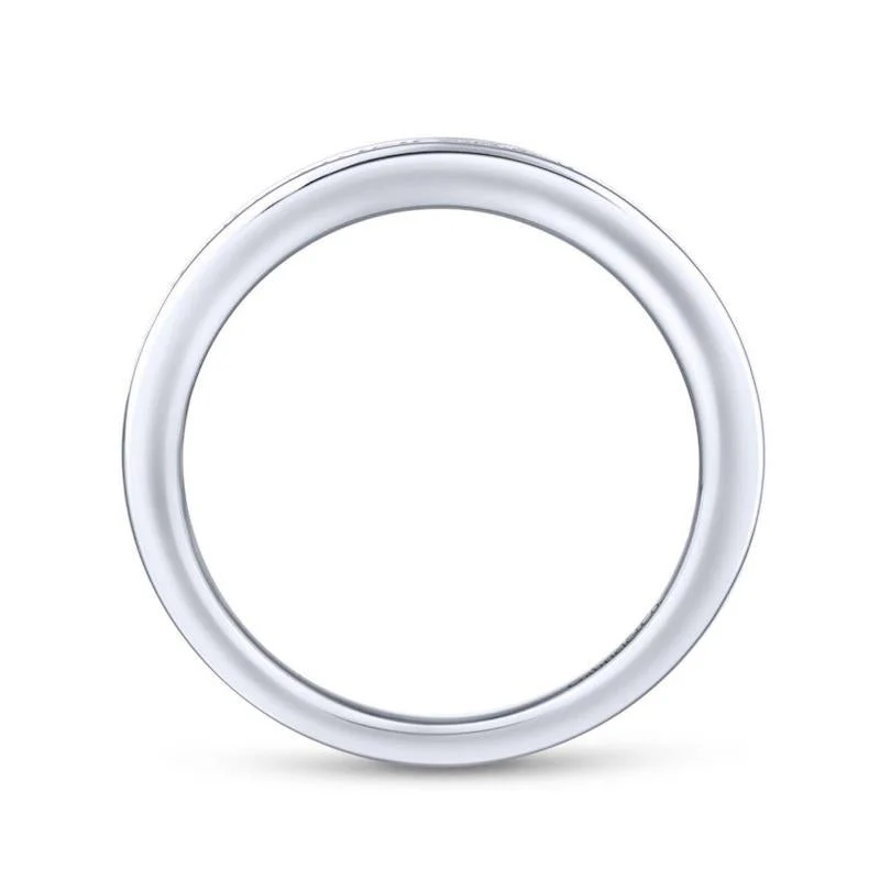 Gabriel & Co. 14k White Gold Contemporary Eternity Wedding Band - Image 2