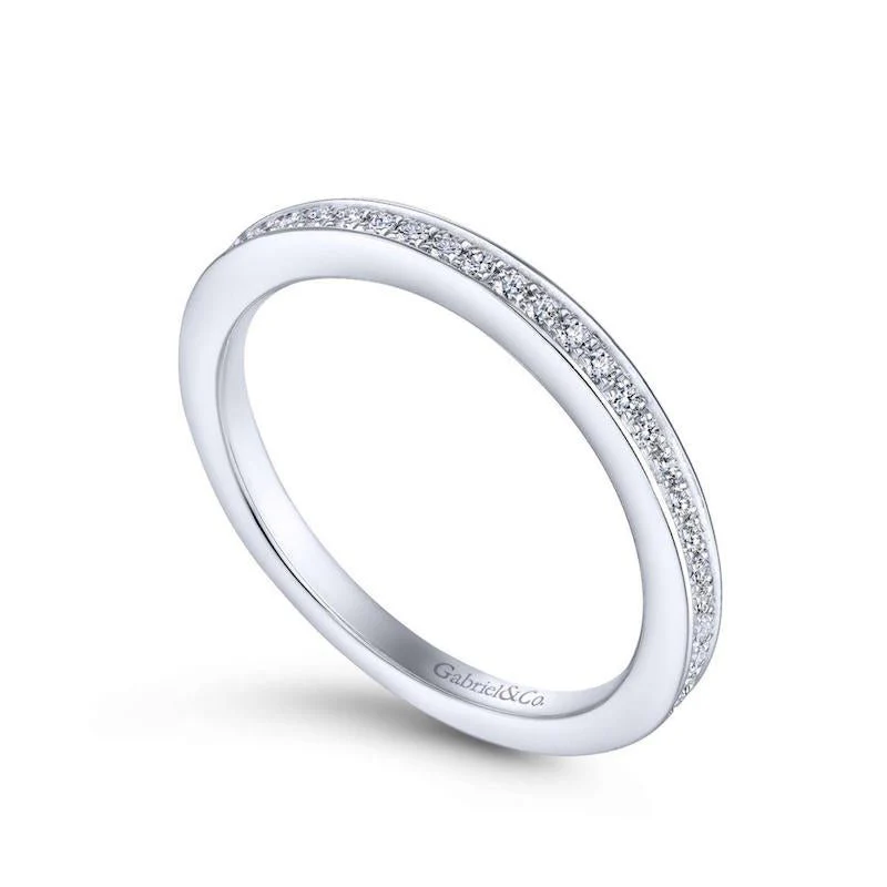 Gabriel & Co. 14k White Gold Contemporary Eternity Wedding Band - Image 3