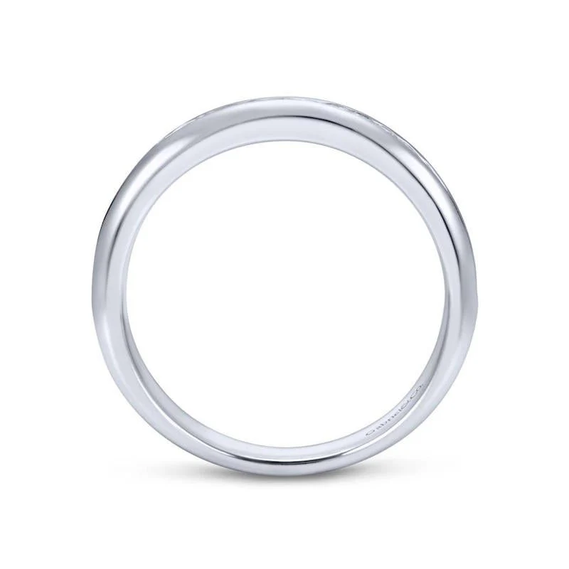 Gabriel & Co. 14k White Gold Contemporary Eternity Wedding Band - Image 2