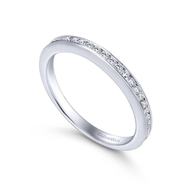 Gabriel & Co. 14k White Gold Contemporary Eternity Wedding Band - Image 3