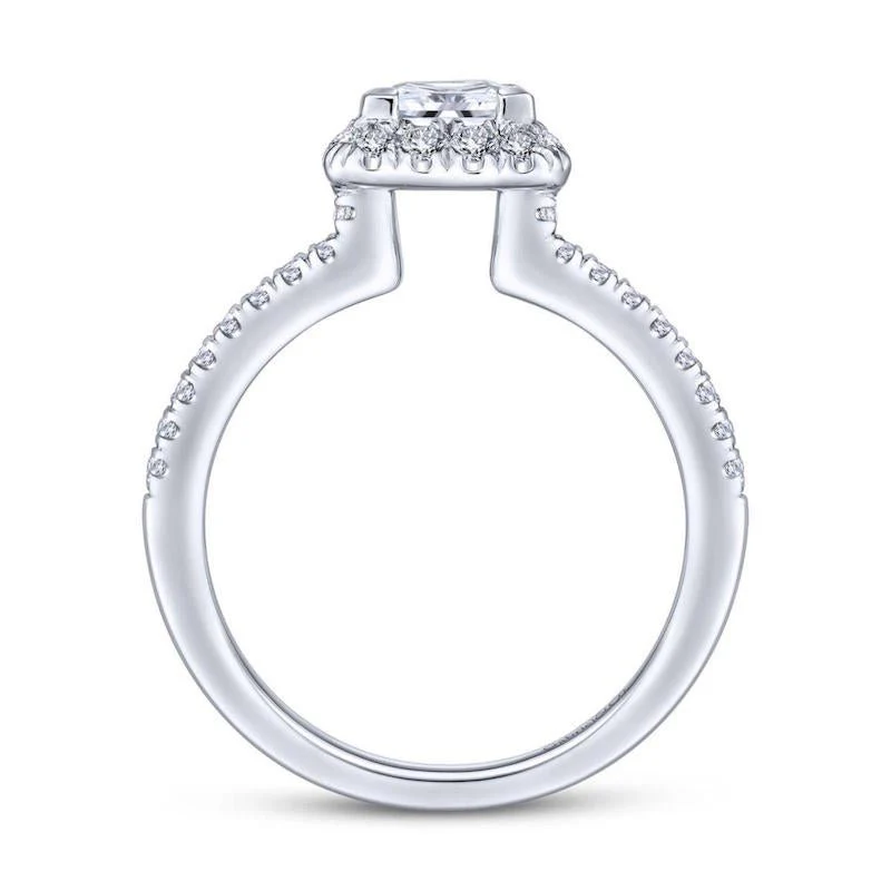 Gabriel & Co. 14k White Gold Contemporary Halo Engagement Ring - Image 2
