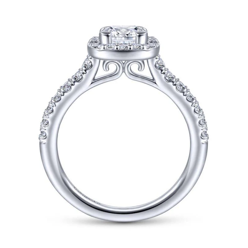 Gabriel & Co. 14k White Gold Contemporary Halo Engagement Ring - Image 2