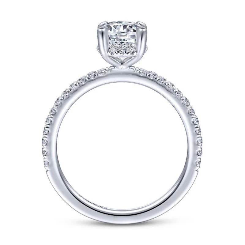 Gabriel & Co. 14k White Gold Contemporary Halo Engagement Ring - Image 2