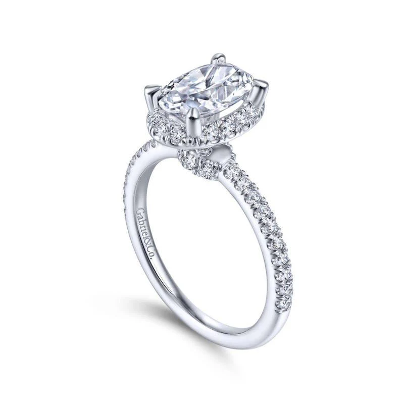 Gabriel & Co. 14k White Gold Contemporary Halo Engagement Ring - Image 3