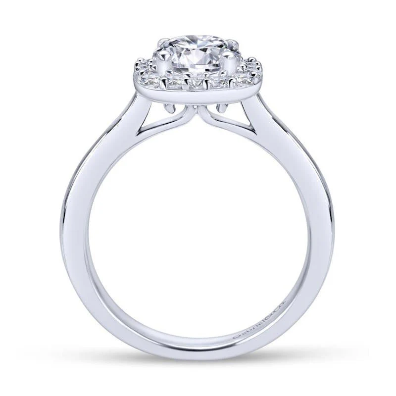 Gabriel & Co. 14k White Gold Contemporary Halo Engagement Ring - Image 2