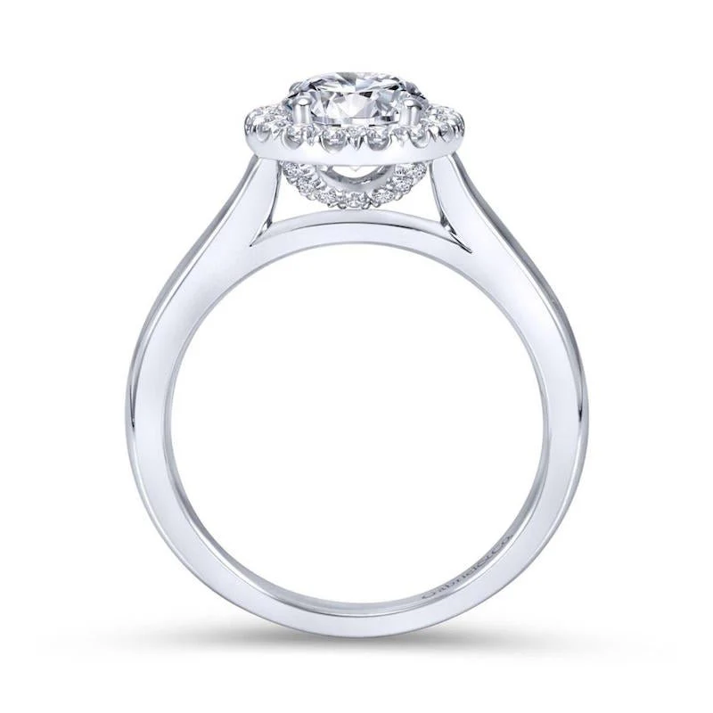 Gabriel & Co. 14k White Gold Contemporary Halo Engagement Ring - Image 2