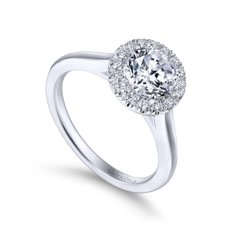 Gabriel & Co. 14k White Gold Contemporary Halo Engagement Ring - Image 3
