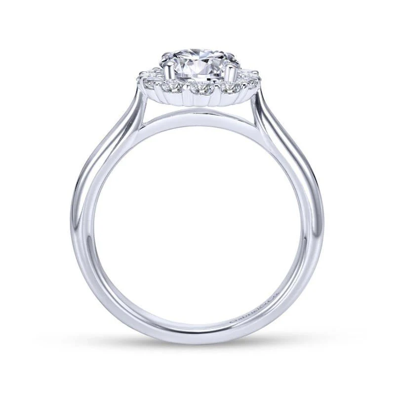 Gabriel & Co. 14k White Gold Contemporary Halo Engagement Ring - Image 2