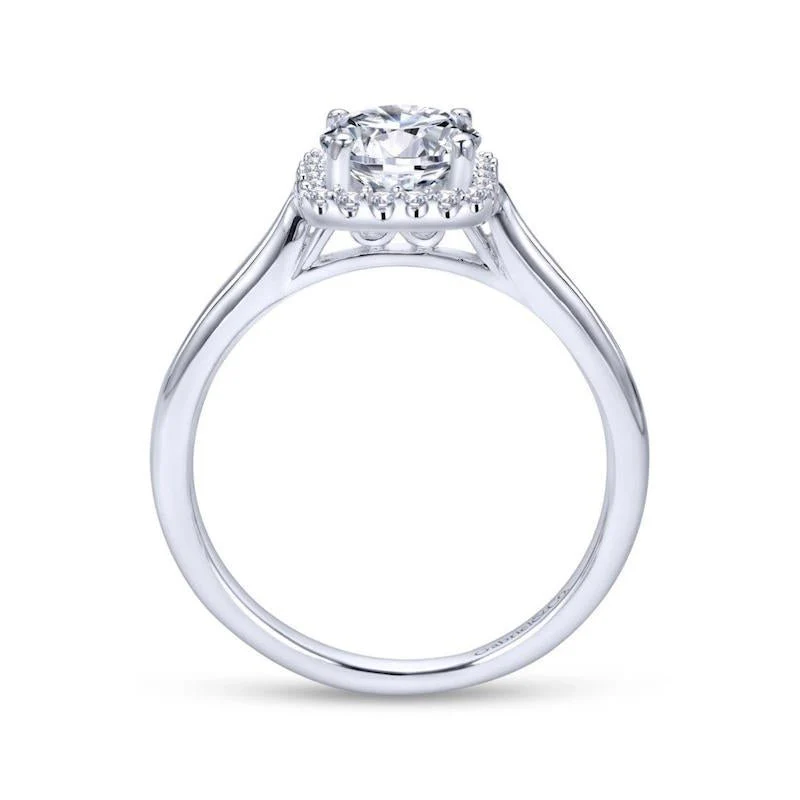 Gabriel & Co. 14k White Gold Contemporary Halo Engagement Ring - Image 2