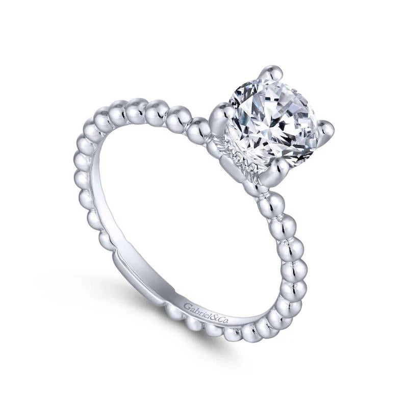 Gabriel & Co. 14k White Gold Contemporary Solitaire Engagement Ring - Image 3