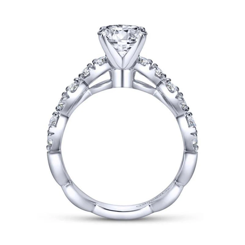 Gabriel & Co. 14k White Gold Contemporary Straight Diamond Engagement Ring - Image 3