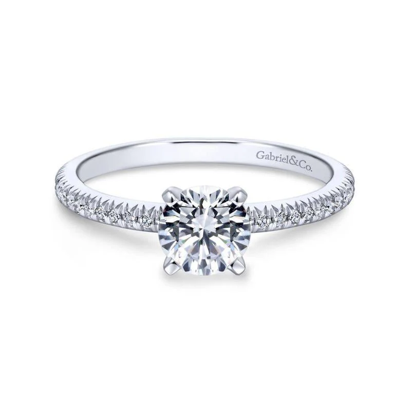 Gabriel & Co. 14k White Gold Contemporary Straight Diamond Engagement Ring - Image 2