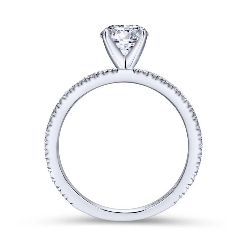 Gabriel & Co. 14k White Gold Contemporary Straight Diamond Engagement Ring - Image 3