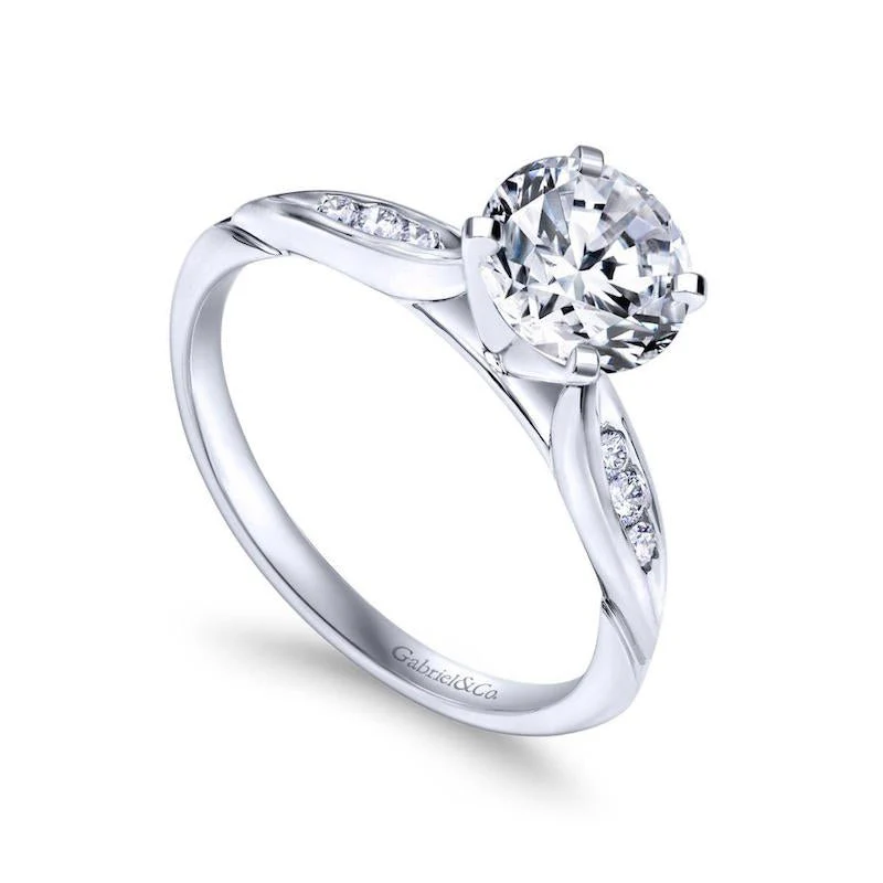 Gabriel & Co. 14k White Gold Contemporary Straight Engagement Ring - Image 3