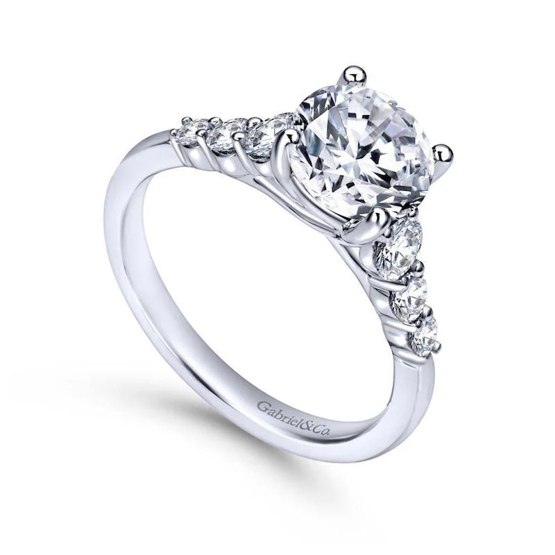 Gabriel & Co. 14k White Gold Contemporary Straight Engagement Ring - Image 3