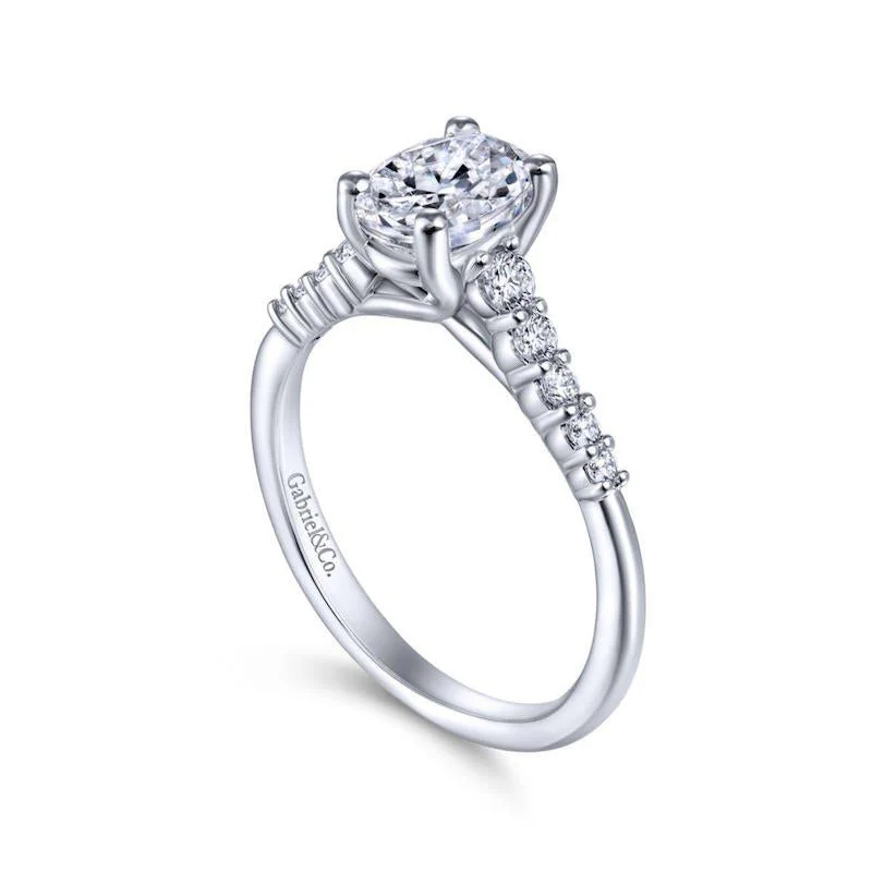 Gabriel & Co. 14k White Gold Contemporary Straight Engagement Ring - Image 3