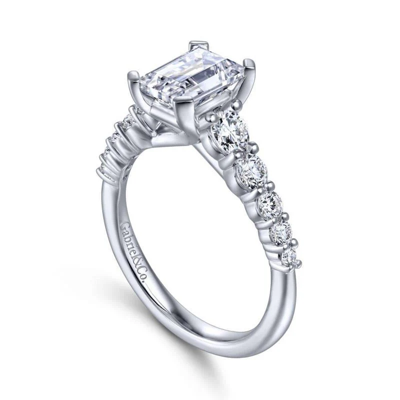 Gabriel & Co. 14k White Gold Contemporary Straight Engagement Ring - Image 3