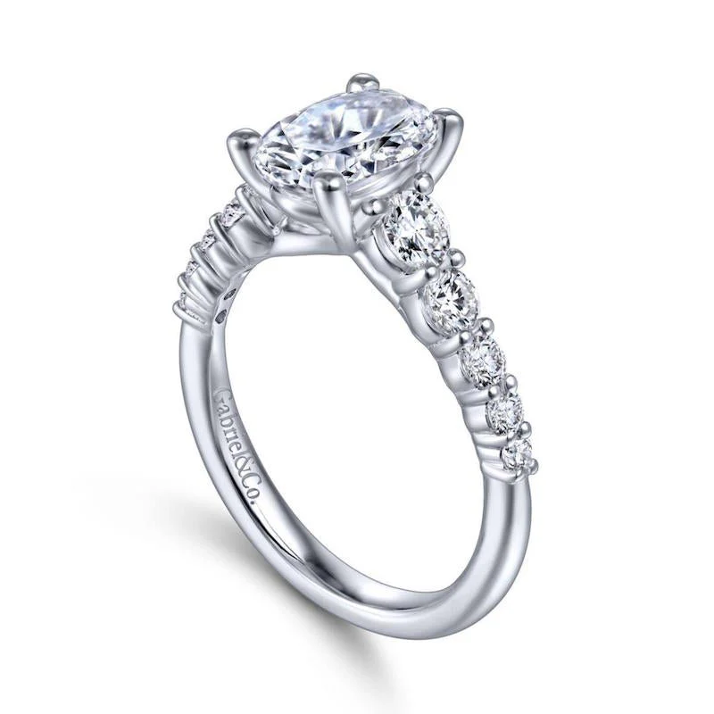 Gabriel & Co. 14k White Gold Contemporary Straight Engagement Ring - Image 3
