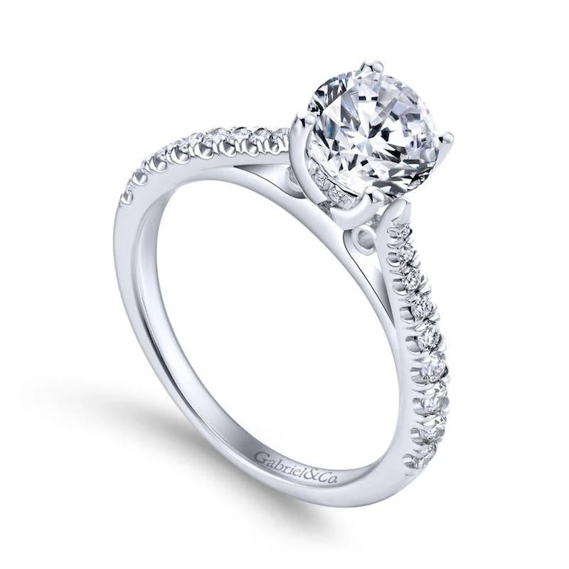 Gabriel & Co. 14k White Gold Contemporary Straight Engagement Ring - Image 3