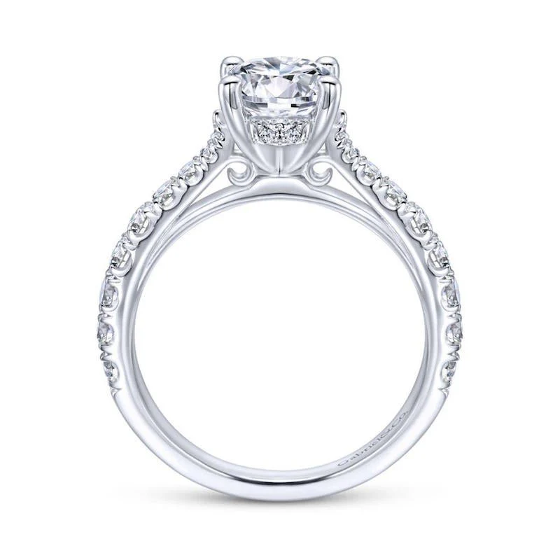 Gabriel & Co. 14k White Gold Contemporary Straight Engagement Ring - Image 2
