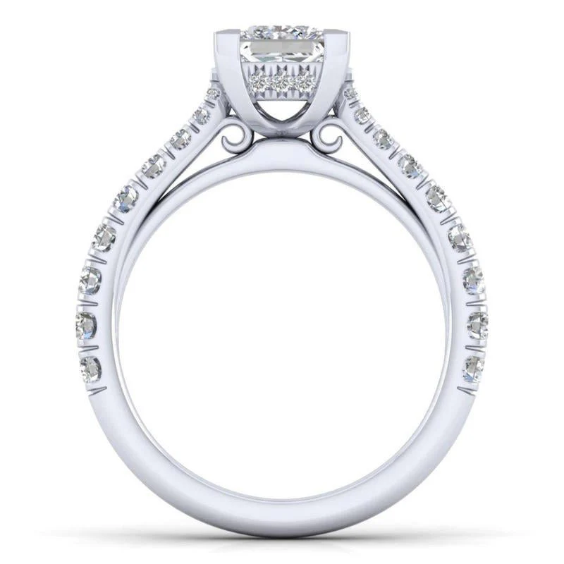 Gabriel & Co. 14k White Gold Contemporary Straight Engagement Ring - Image 2