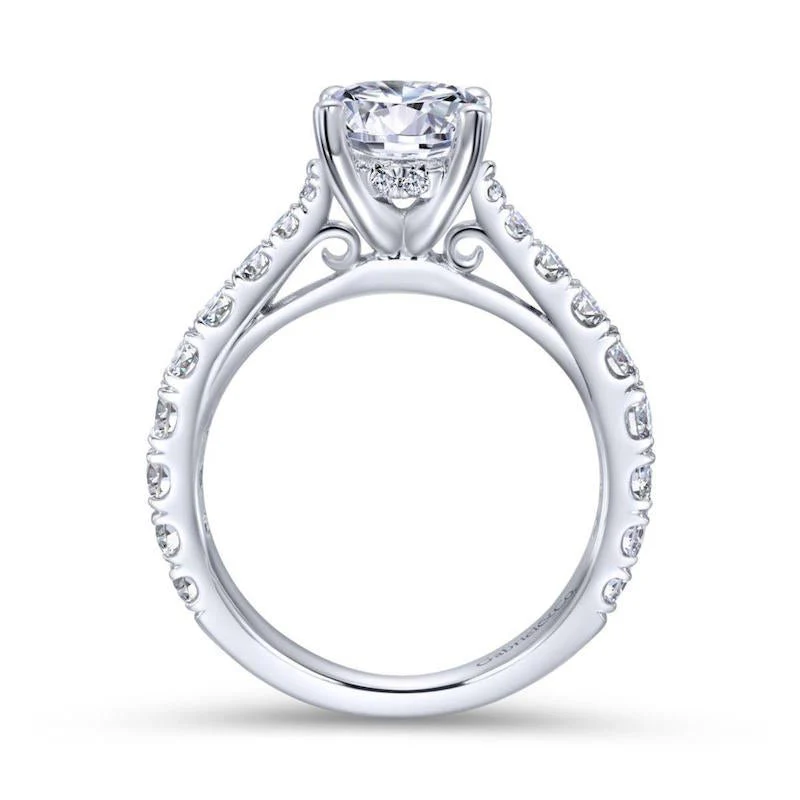 Gabriel & Co. 14k White Gold Contemporary Straight Engagement Ring - Image 2