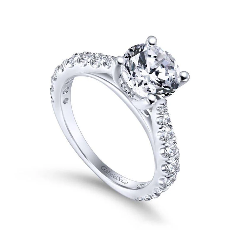 Gabriel & Co. 14k White Gold Contemporary Straight Engagement Ring - Image 3