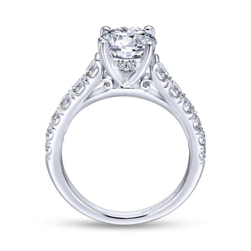 Gabriel & Co. 14k White Gold Contemporary Straight Engagement Ring - Image 2