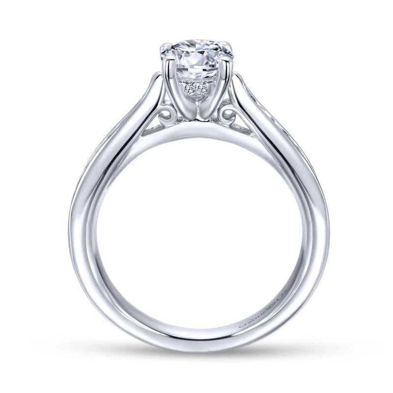 Gabriel & Co. 14k White Gold Contemporary Straight Engagement Ring - Image 2